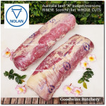 Beef Ribeye AUSTRALIA BUDGET frozen brand either AMG or NOLAN ECCO roast cuts +/- 1.2kg price/kg (Scotch-Fillet / Cube-Roll)